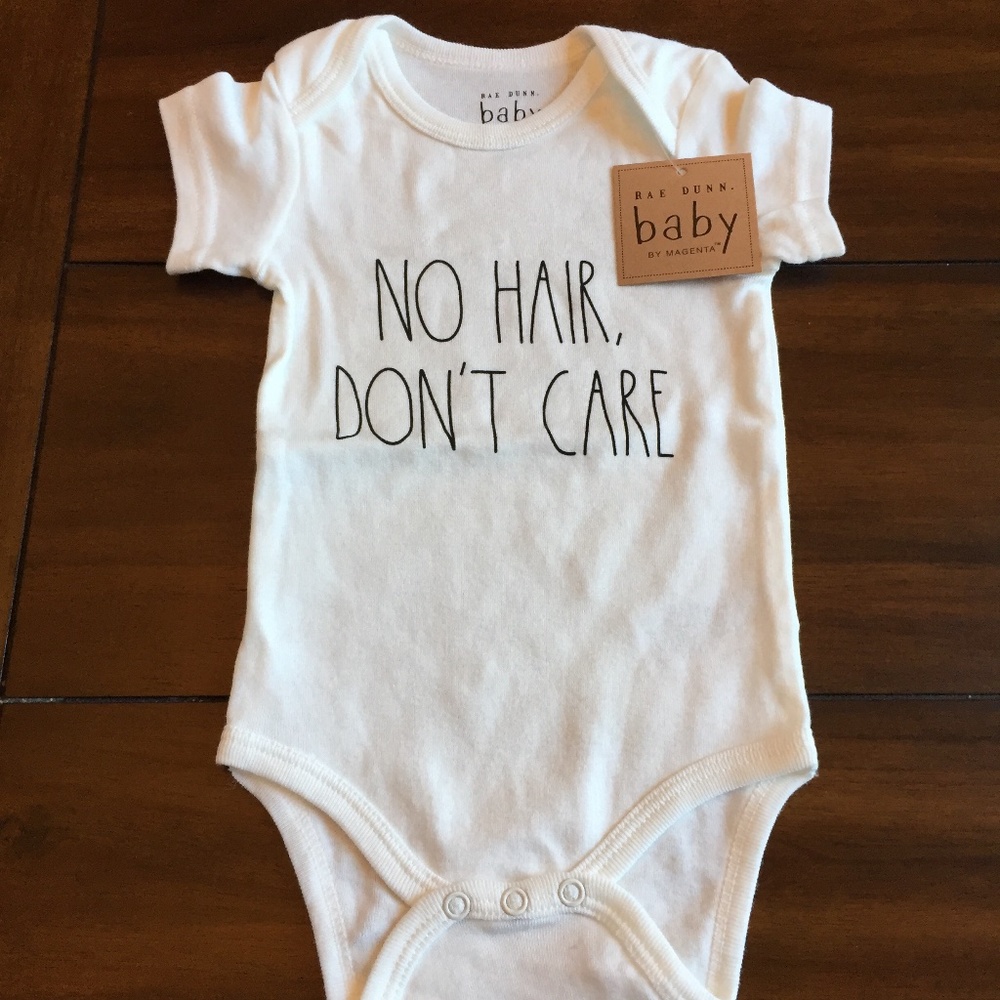 Rae Dunn “No Hair Don’t Care” Onesie